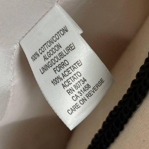 BCBGMaxazria Light Pink Fringe 100% Cotton Blazer Jacket‎ Coat Size 12 - Picture 4 of 4